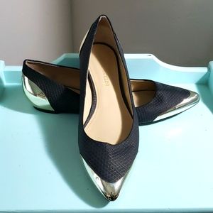 Enzo Angliolni Black and gold flats